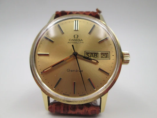 Omega Genève Seamaster. Oro 18 quilates. Automático. Día y fecha. 1970