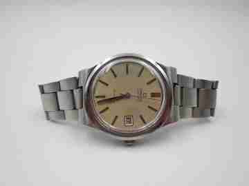 Omega Genève. Acero inoxidable. Automático. Brazalete. 1970. Fecha