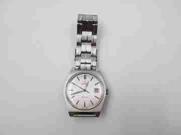 Omega Genève. Acero inoxidable. Automático. Calendario. Brazalete. 1970