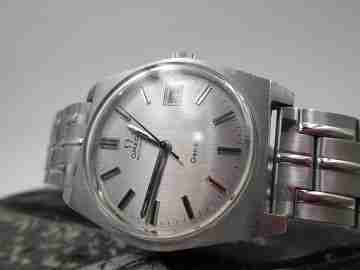 Omega Genève. Acero inoxidable. Automático. Calendario. Brazalete. 1970