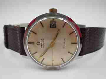 Omega Genève. Acero inoxidable. Automático. Calendario. Correa. 1960