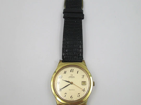 Omega Genève. Automatic. 1970's. 20 microns gold-plated. Date