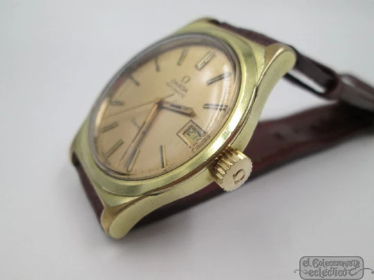 Omega Genève. Chapado oro 20 micras y acero. Automático. Fecha