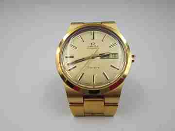 Omega Geneve. Gold plated & steel. Automatic. Calendar. Bracelet. 1970's