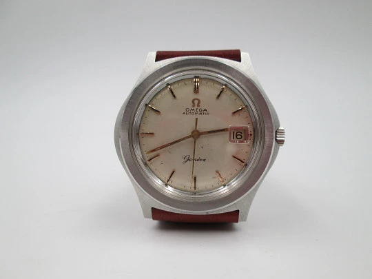 Omega Genève. Stainless steel. 1970's. Automatic. Calendar