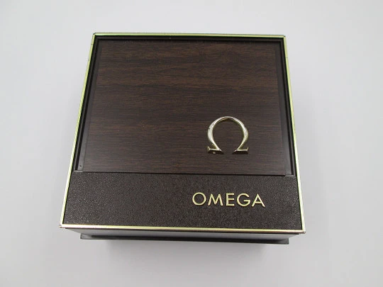 Omega ladie's watch. 20 micron gold plated & steel. Manual wind. Box. 1970's