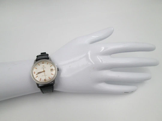 Omega Seamaster automatic men's watch. Stainless steel. Calendar. Strap. 1960's
