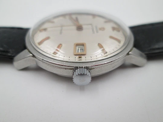 Omega Seamaster automatic men's watch. Stainless steel. Calendar. Strap. 1960's