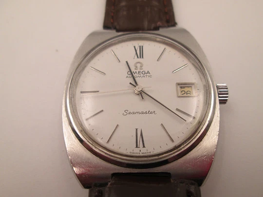 Omega Seamaster automatic men's watch. Stainless steel. Calendar. Strap. 1970's Omega Seamaster automatic men's watch. Stainless steel. Calendar. Strap. 1970's