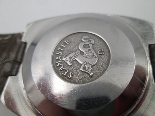 Omega Seamaster automatic men's watch. Stainless steel. Calendar. Strap. 1970's Omega Seamaster automatic men's watch. Stainless steel. Calendar. Strap. 1970's