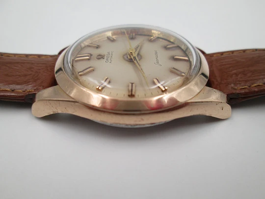 Omega Seamaster automático. Chapado oro y acero inoxidable. Correa piel. Suiza. 1950