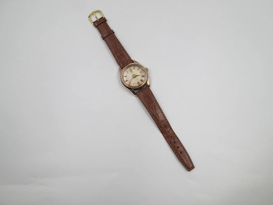 Omega Seamaster automático. Chapado oro y acero inoxidable. Correa piel. Suiza. 1950
