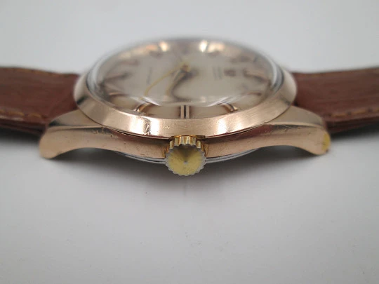 Omega Seamaster automático. Chapado oro y acero inoxidable. Correa piel. Suiza. 1950