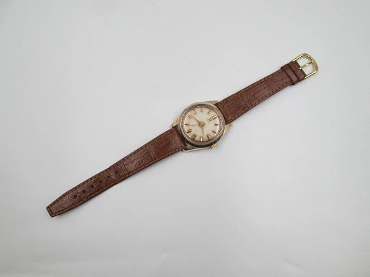 Omega Seamaster automático. Chapado oro y acero inoxidable. Correa piel. Suiza. 1950