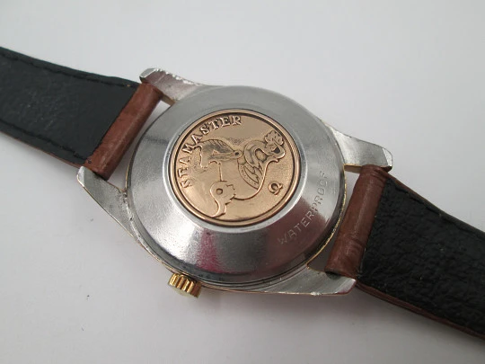 Omega Seamaster automático. Chapado oro y acero inoxidable. Correa piel. Suiza. 1950
