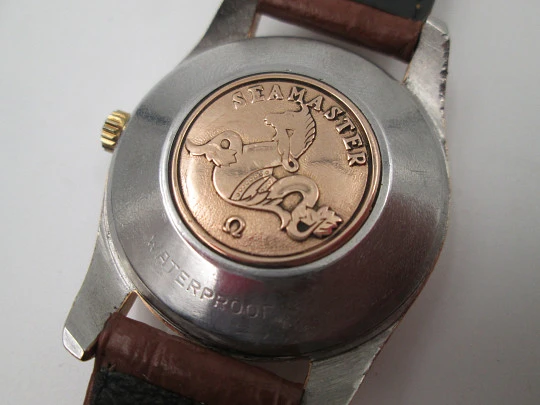 Omega Seamaster automático. Chapado oro y acero inoxidable. Correa piel. Suiza. 1950