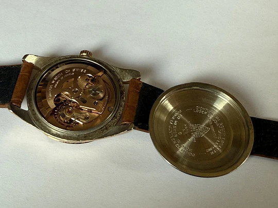 Omega Seamaster automático. Chapado oro y acero inoxidable. Correa piel. Suiza. 1950
