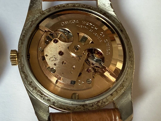 Omega Seamaster automático. Chapado oro y acero inoxidable. Correa piel. Suiza. 1950