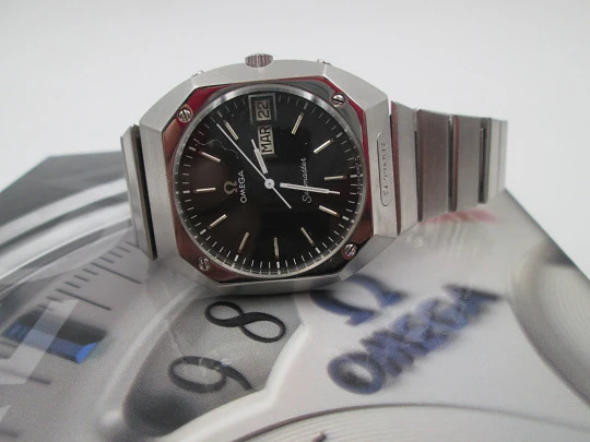 Omega Seamaster Mariner I. Acero. Cuarzo. Brazalete. 1976. Calendario