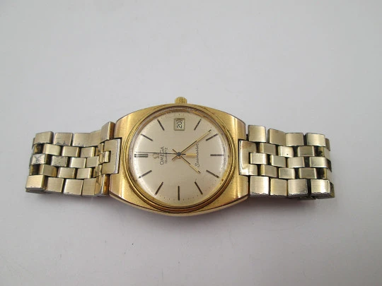 Omega Seamaster. Acero y chapado oro. Cuarzo. Brazalete. Calendario. Suiza. 1970