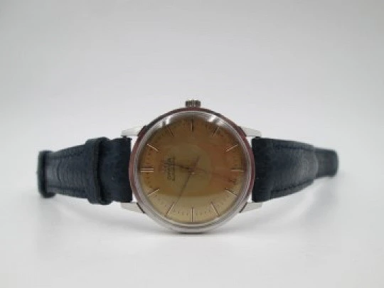 Omega Seamaster. Automatic. 1960's. Stainless steel. Golden dial. Strap