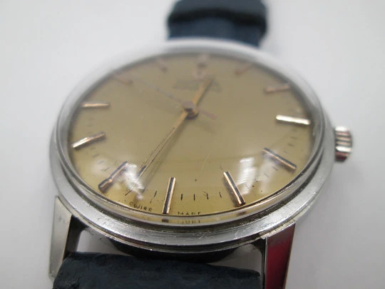 Omega Seamaster. Automatic. 1960's. Stainless steel. Golden dial. Strap