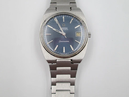 Omega Seamaster. Automatic. 1970's. Stainless steel. Date. Blue dial