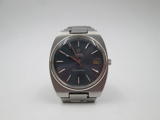 Omega Seamaster. Automatic. 1970's. Stainless steel. Date. Blue dial