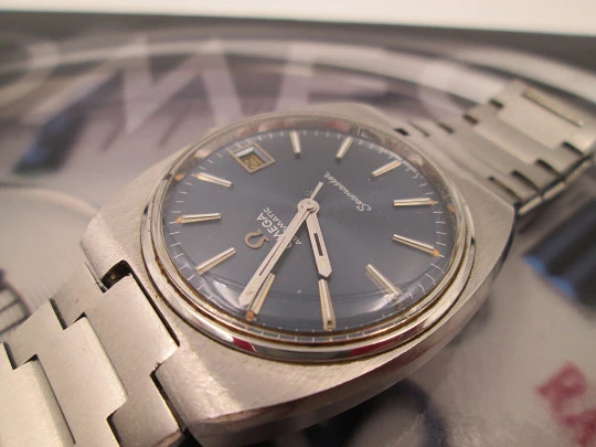 Omega Seamaster. Automatic. 1970's. Stainless steel. Date. Blue dial