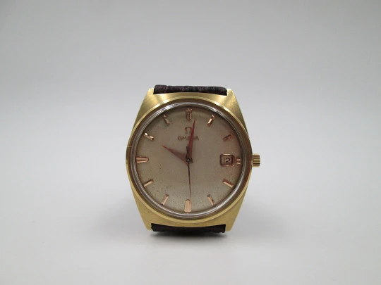 Omega Seamaster. Chapado oro / acero. Automático. 1960. Fecha. Correa