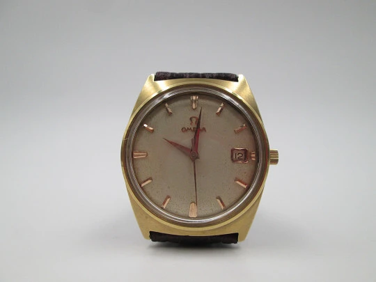 Omega Seamaster. Chapado oro / acero. Automático. 1960. Fecha. Correa