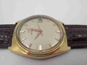 Omega Seamaster. Chapado oro / acero. Automático. 1960. Fecha. Correa