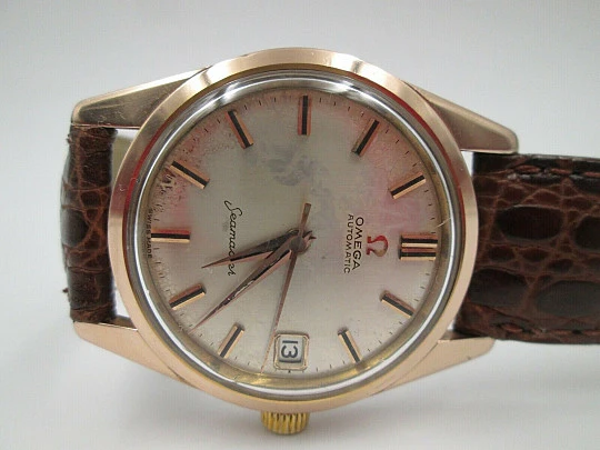 Omega Seamaster. Gold plated & stainless steel. 1960's. Automatic. Calendar. Swiss