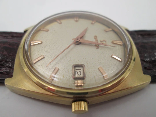 Omega Seamaster. Gold plated & stainless steel. 1960's. Automatic. Date. Strap