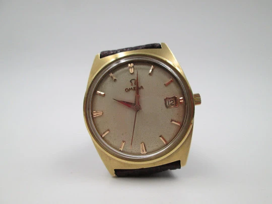 Omega Seamaster. Gold plated & stainless steel. 1960's. Automatic. Date. Strap