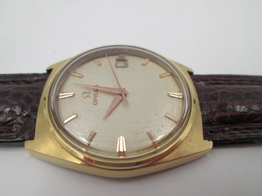 Omega Seamaster. Gold plated & stainless steel. 1960's. Automatic. Date. Strap