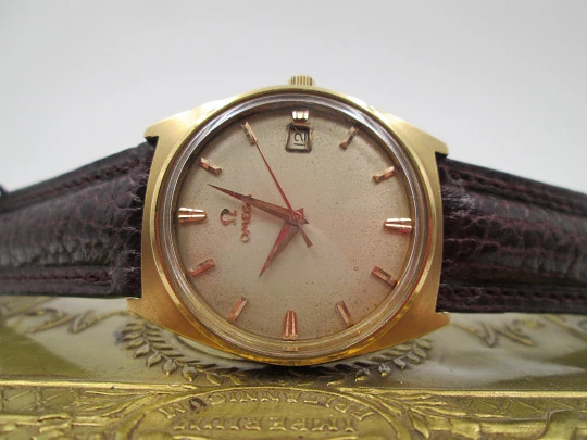 Omega Seamaster. Gold plated & stainless steel. 1960's. Automatic. Date. Strap
