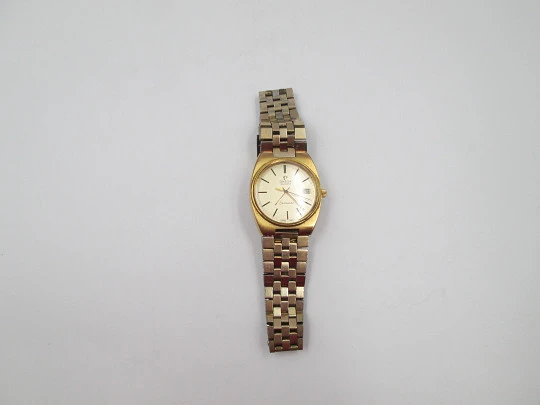 Omega Seamaster. Steel and gold plated. Bracelet. Quartz. Calendar. Swiss. 1970's