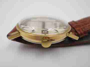 Omega. 20 micron gold plated & stainless steel. 1960's. Calendar. Automatic