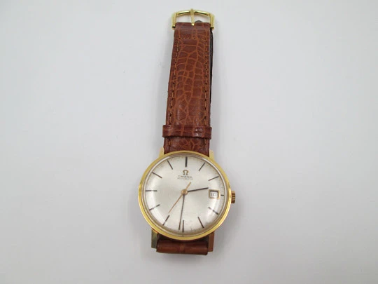 Omega. 20 micron gold plated & stainless steel. 1960's. Calendar. Automatic