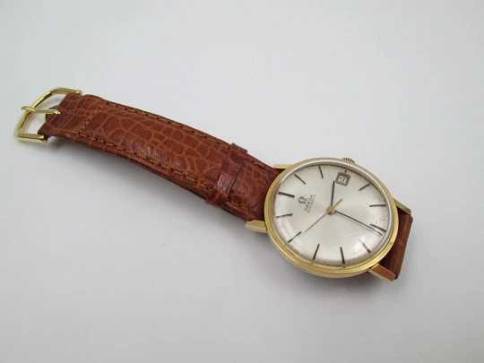 Omega. 20 micron gold plated & stainless steel. 1960's. Calendar. Automatic