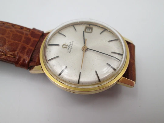 Omega. 20 micron gold plated & stainless steel. 1960's. Calendar. Automatic