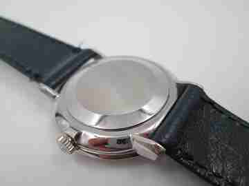 Omega. Cuerda manual. Acero inoxidable. Correa. Años 70. 17 gemas