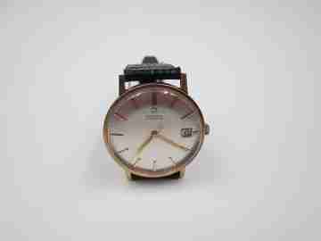 Omega. Gold plated & stainless steel. 1960's. Date. Automatic. Strap
