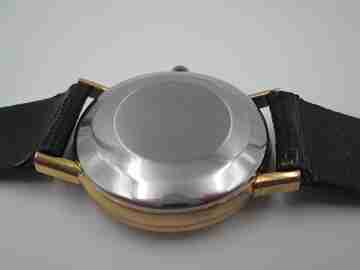 Omega. Gold plated & stainless steel. 1960's. Date. Automatic. Strap