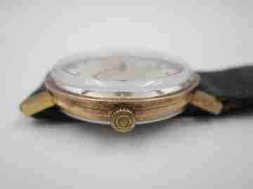 Omega. Gold plated & stainless steel. 1960's. Date. Automatic. Strap
