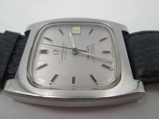 Omega. Steel. Constellation. 1970's. Square. Automatic