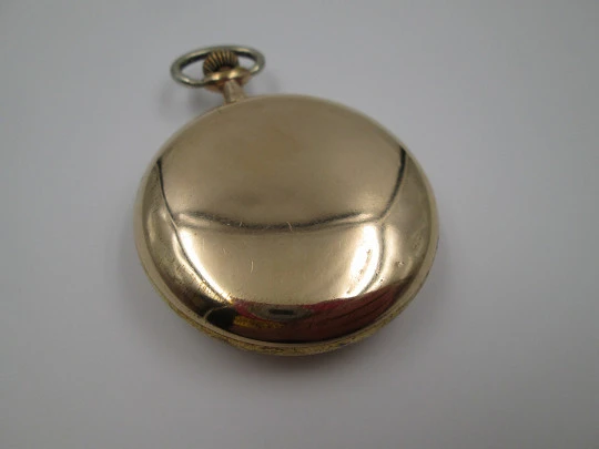 Open-face Elgin pocket watch. Gold plated case. Stem-wind. 1930's. USA