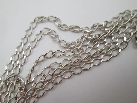 Openwork cross pendant with links chain. 925 sterling silver. Spring ring clasp. 1990's. Spain