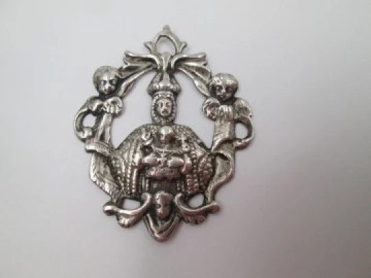 Openwork medal. Virgin of Sagrario. Toledo. Sterling Silver. 18th century.